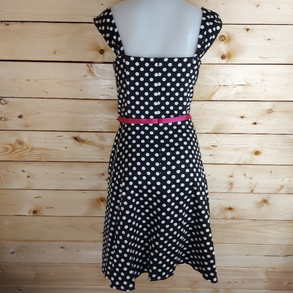 Polka dot bustier corset strap dress MARIE DOOLY designer Made in Canada - Picture 9 of 13